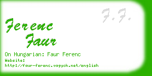 ferenc faur business card